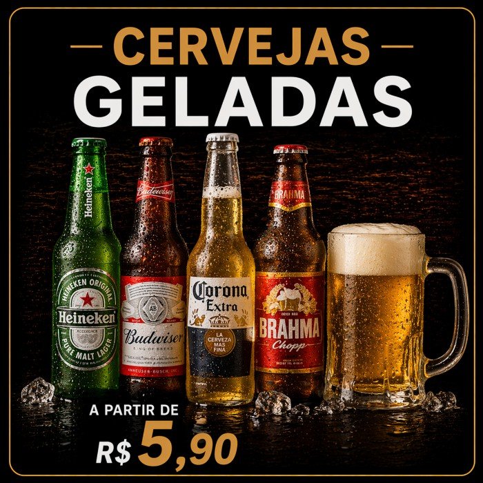 Cervejas na Peg Prático Pizzas